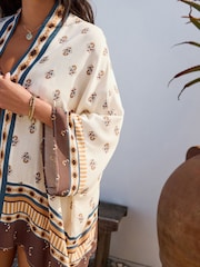 Woodblock Print Short Kimono Cover-Up - Image 6 of 9