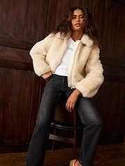 Levi's® Cream Elle Sherpa Jacket - Image 1 of 1