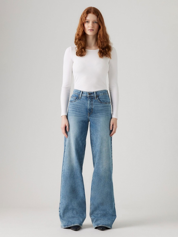 Levi's® Sweet Success Blue 728 High Waisted Wide Leg Jeans - Image 4 of 4 Levi's® Sweet Success Blue 728 High Waisted Wide Leg Jeans - Image 4 of 4