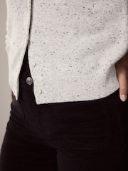 Black Velvet Cord Patch Pocket Wide Leg Jeans - Image 5 of 9