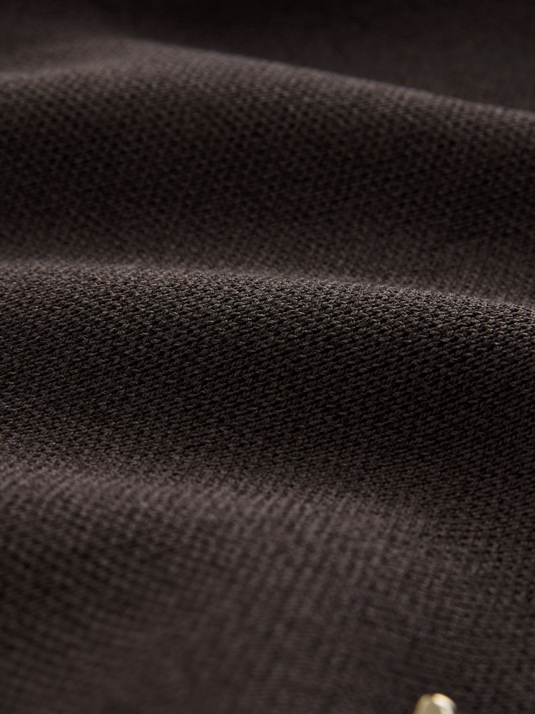 Chocolate Brown Smart Button Up Knitted Jacket - Image 7 of 7