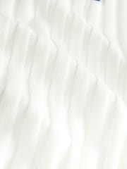 Ecru Denim Collar Ribbed Short Sleeve Polo Top - Image 7 of 7