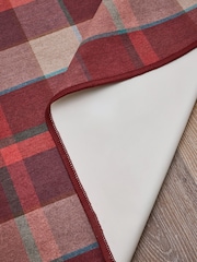 Red Washable Traditional Check Rug - Image 4 of 5