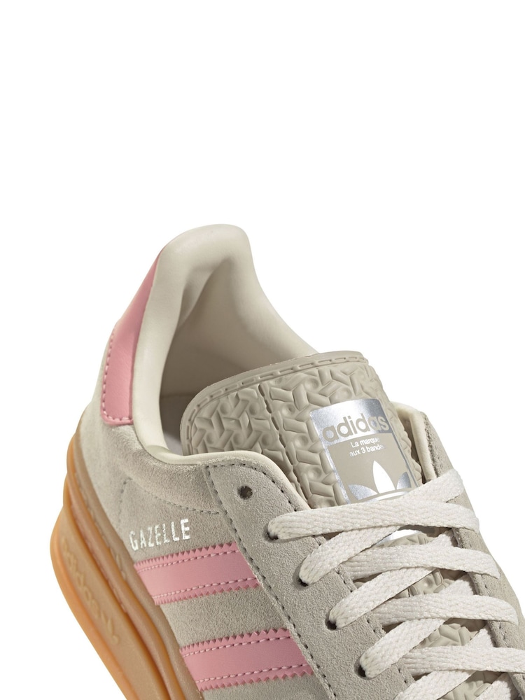 adidas gazelle silver green womens adidas Gazelle Bold Shoes - Women's - Aurora Coffee / Light Pink / Gold