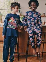 Navy Long Sleeve Pyjamas 2 Pack (3-16yrs) - Image 1 of 9