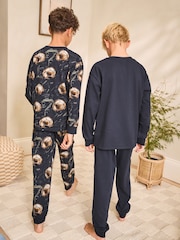 Black/Gold Football Long Sleeve Pyjamas 2 Pack (3-16yrs) - Image 3 of 9
