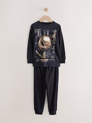Black/Gold Football Long Sleeve Pyjamas 2 Pack (3-16yrs) - Image 5 of 9