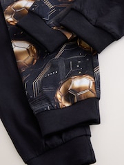 Black/Gold Football Long Sleeve Pyjamas 2 Pack (3-16yrs) - Image 8 of 9