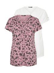Yours Curve 100% Cotton Pintuck Blouse 2 Pack - Imagen 6 de 8