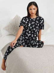 PixieGirl Petite Black 100% Cotton Cowboy Tapered Pyjamas Set - Image 2 of 4