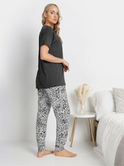 Long Tall Sally Grey Wild Night In Cuffed Pyjamas Set - Image 2 of 5