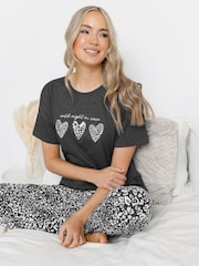 Long Tall Sally Grey Wild Night In Cuffed Pyjamas Set - Image 3 of 5