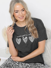 Long Tall Sally Grey Wild Night In Cuffed Pyjamas Set - Image 4 of 5