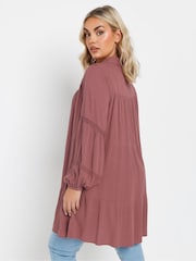 Yours Curve Purple Crochet Insert Boho Shirt - Image 2 of 5