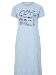 Yours Curve Blue Butterfly Midaxi Nightie 2 Pack - Image 8 of 8