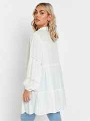 Yours Curve White Crochet Insert Boho Shirt - Image 2 of 5