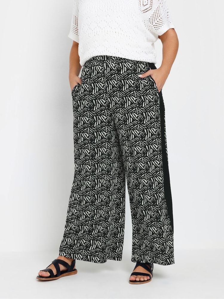 Yours Curve Abstract Side Stripe Trousers - Imagen 1 de 4 Yours Curve Abstract Side Stripe Trousers - Imagen 1 de 4