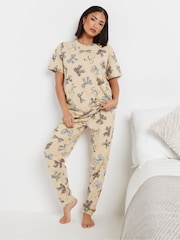 PixieGirl Petite Natural Animal Bows Tapered 100% Cotton Pyjamas Set - Image 3 of 4