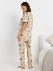 PixieGirl Petite Natural Animal Bows Tapered 100% Cotton Pyjamas Set - Image 4 of 4