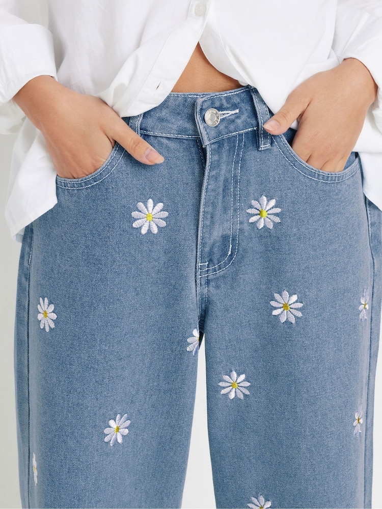 PixieGirl Petite Blue Daisy Jeans - Image 5 of 5