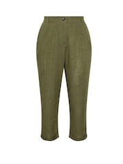 Yours Curve Green Linen Smart Trousers - Image 5 of 5