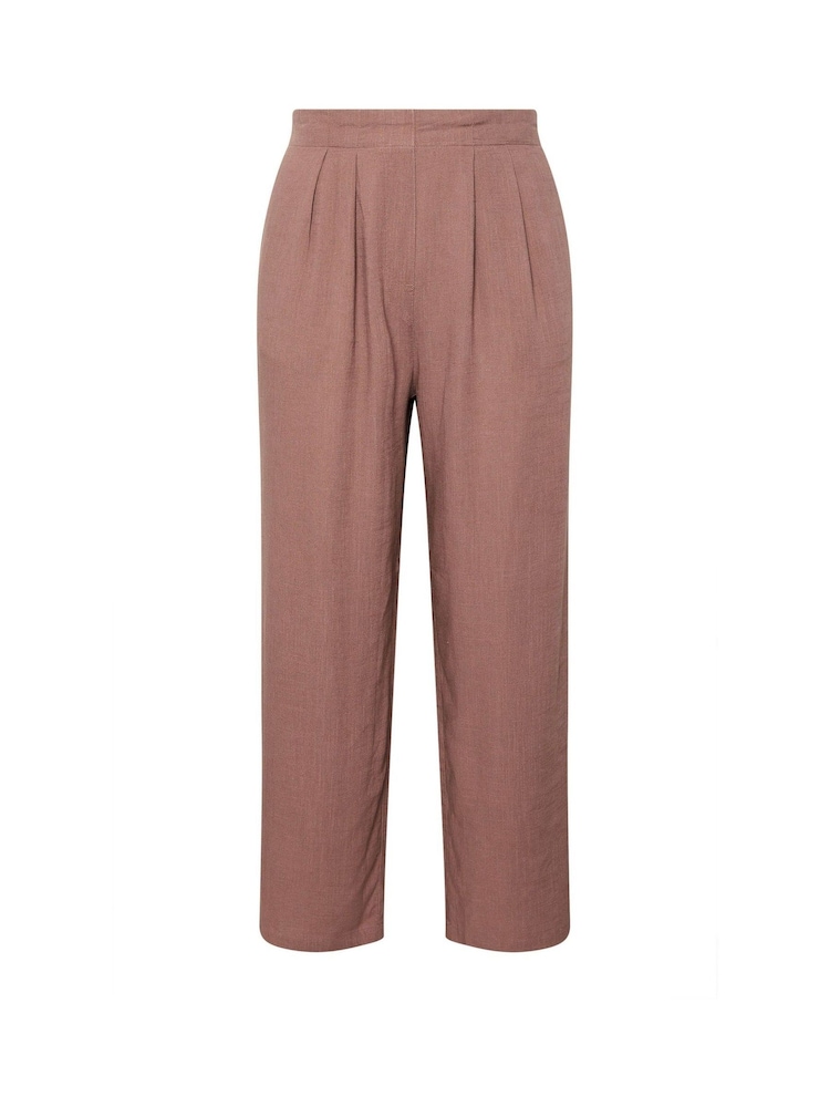 Yours Curve Pink Darted Waist Linen Trousers - Image 5 of 5