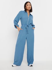 PixieGirl Petite Blue Acid Wash Jumpsuit - Image 1 of 5