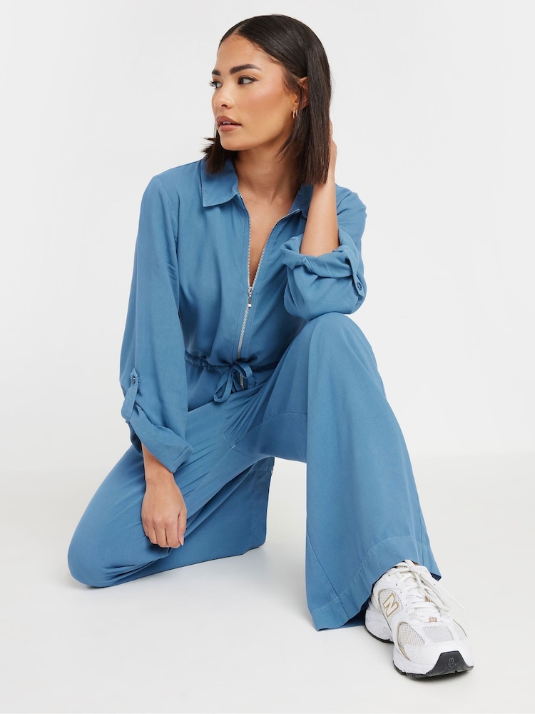 PixieGirl Petite Blue Acid Wash Jumpsuit - Image 2 of 5