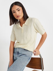 Ажурный трикотажный топ поло PixieGirl Petite - Изображение 1 из 6