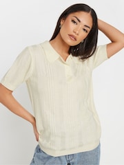 Ажурный трикотажный топ поло PixieGirl Petite - Изображение 5 из 6