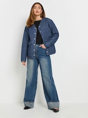 Long Tall Sally Blue 100% Cotton Quilted Jacket - Image 2 of 5