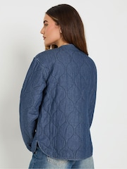 Long Tall Sally Blue 100% Cotton Quilted Jacket - Image 3 of 5