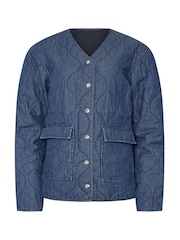 Long Tall Sally Blue 100% Cotton Quilted Jacket - Image 5 of 5