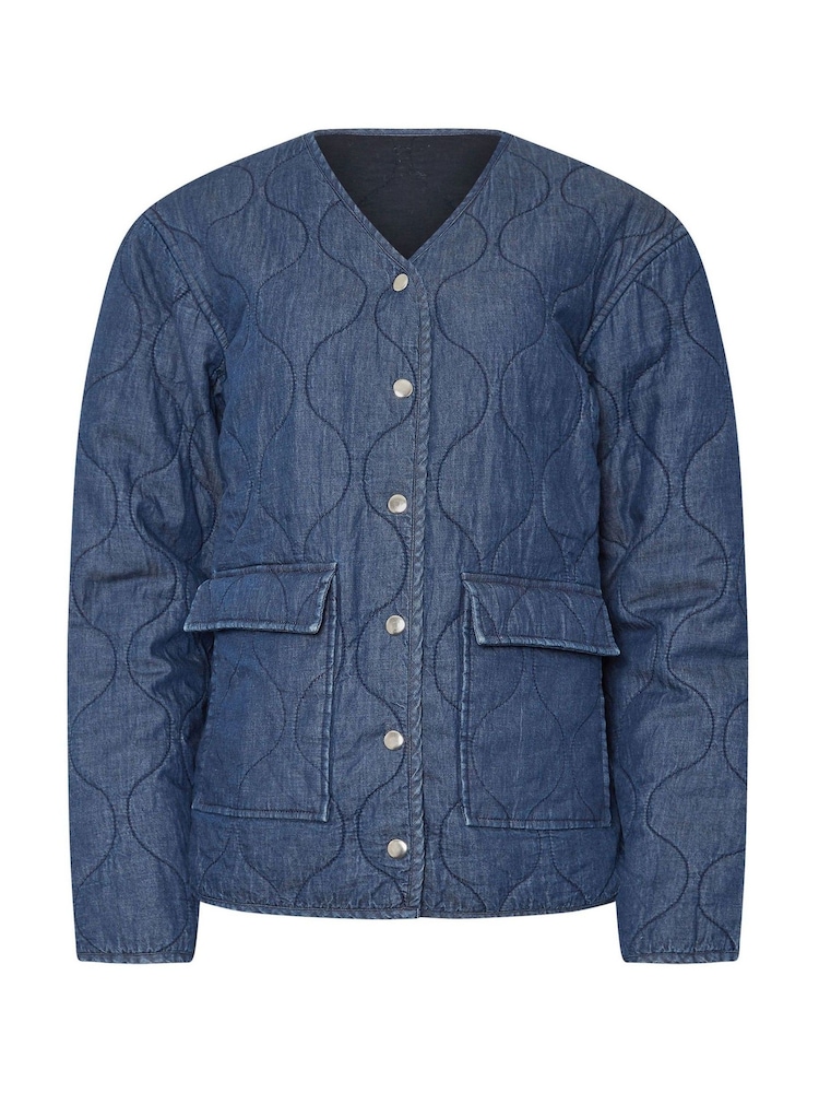 Long Tall Sally Blue 100% Cotton Quilted Jacket - Image 6 of 6