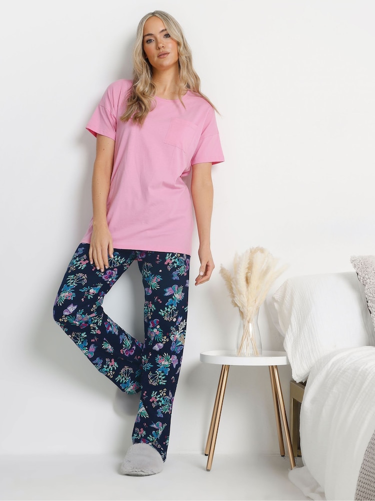 Long Tall Sally Butterfly Wide Leg 100% Cotton Pyjamas Set - صورة 1 من 5