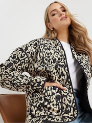 Long Tall Sally Brown 100% Cotton Quilted Jacket - Image 4 of 4