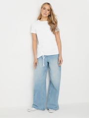 Long Tall Sally Asymmetric Ruched 100% Cotton T-Shirt - Imagen 2 de 4