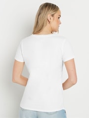Long Tall Sally Asymmetric Ruched 100% Cotton T-Shirt - Imagen 3 de 4