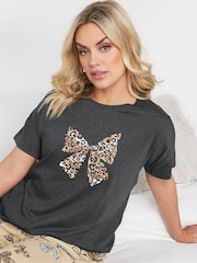 Yours Curve Black Animal Bows Wide Leg Pyjama Set - Image 4 of 5