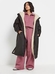 PixieGirl Petite Black Fleece Lined Changing Robe - Image 1 of 6