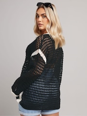 Yours Curve Black Tipped Edge Tunic - Image 4 of 5