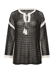 Yours Curve Black Tipped Edge Tunic - Image 5 of 5