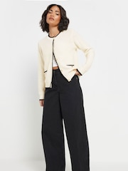 PixieGirl Petite Natural Tipping Button Through Cardigan - Image 3 of 5