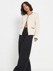 PixieGirl Petite Natural Tipping Button Through Cardigan - Image 4 of 5