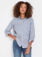 M&Co Blue 100% Cotton Stripe Shirt - Image 1 of 5