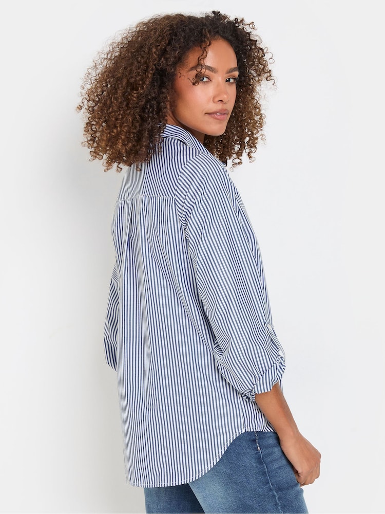 M&Co Blue 100% Cotton Stripe Shirt - Image 2 of 5