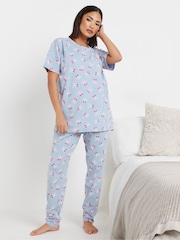 PixieGirl Petite Blue Cherry Bows Tapered 100% Cotton Pyjama Set - Image 2 of 4