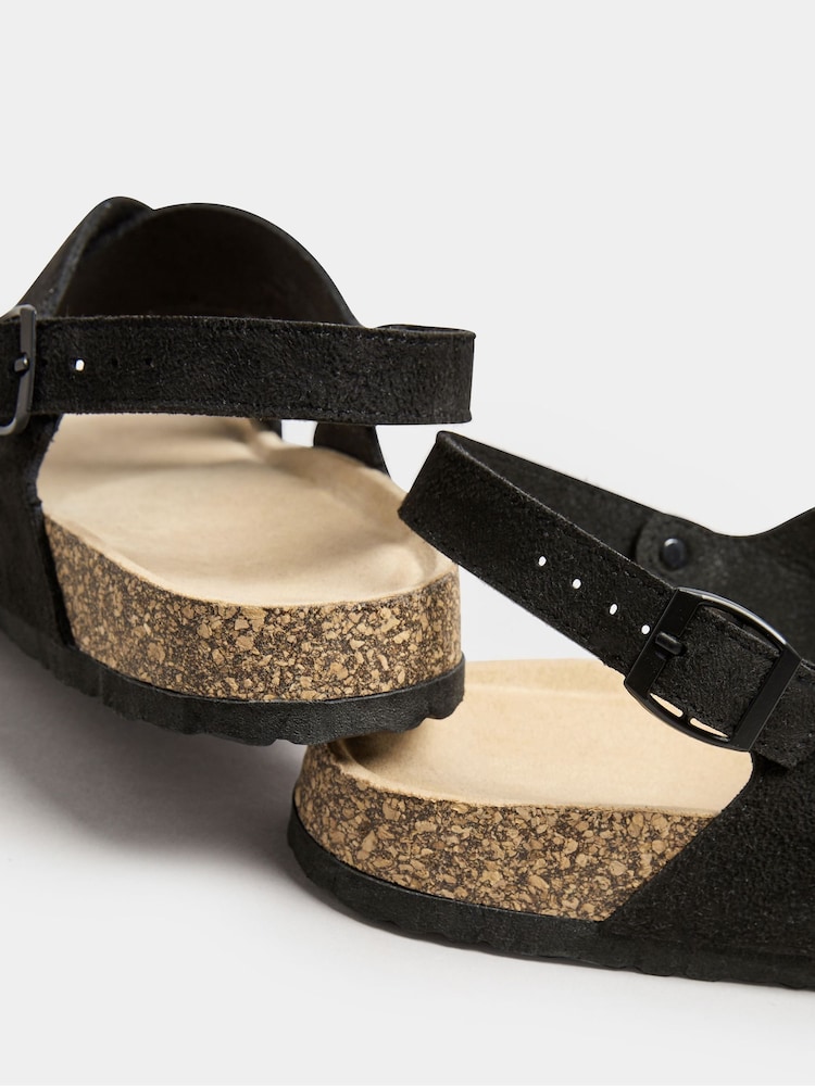 Yours Curve Black Wide Fit Cross Strap Footbed Sandals - Image 5 of 5 Yours Curve Black Wide Fit Cross Strap Footbed Sandals - Image 5 of 5