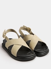 Yours Curve Nude Extra-Wide Fit Contrast Stitch Slingback Pumps - Image 2 of 4