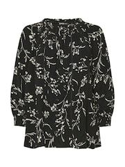Yours Curve Black Boho Pintuck Blouse - Image 10 of 10
